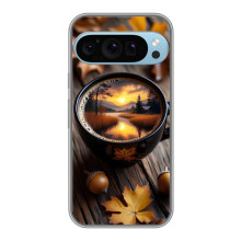 Чехол с уникальным дизайном «Осень с кофе» для Google Pixel 9 Pro – Тёмный кофе