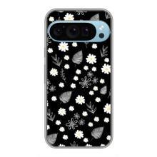 Чохли з тематикою "КВІТИ" на Google Pixel 9 Pro (цвітіння на чорному)