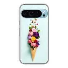 Чохли з тематикою "КВІТИ" на Google Pixel 9 Pro (Квітка-морозиво)