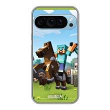 Чохли для Google Pixel 9 Pro (Персонажі МайнКрафт) – На коні