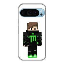 Чохли для Google Pixel 9 Pro (Персонажі МайнКрафт) – Зелений хлопчик