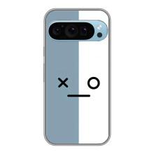 Силиконовые Чехлы (смешные стикеры) для Google Pixel 9 Pro – Серо-белый