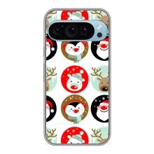 Силиконовый бампер на рождество для Google Pixel 9 Pro – Рождественский принт