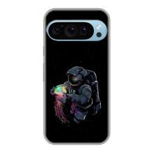 Силиконовый Чехол с принтом "Космонавты" на Google Pixel 9 Pro – В руках земля