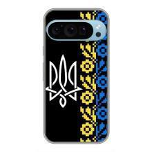 Силиконовый Чехол на Google Pixel 9 Pro – Герб и вышыванка