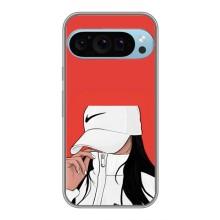 Силиконовый Чехол на Google Pixel 9 Pro с картинкой Стильных Девушек – Девушка Nike