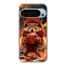 Друкований чохол 'Звірята з кавою' для Google Pixel 9 Pro – Білка з кавою