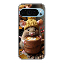Друкований чохол 'Звірята з кавою' для Google Pixel 9 Pro – Мишка з кавою
