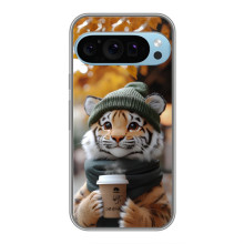 Друкований чохол 'Звірята з кавою' для Google Pixel 9 Pro – Тигр з кавою