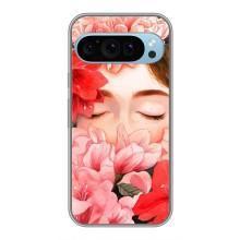 Чехлы (ART) Цветы на Google Pixel 9 (VPrint) (Глаза в цветах)