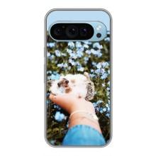 Чехлы с изображением разных животных для Google Pixel 9 (Ежик на руках)