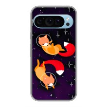 Чехлы с картинкой Лисички для Google Pixel 9 (VPrint) (Лисички космонавты)