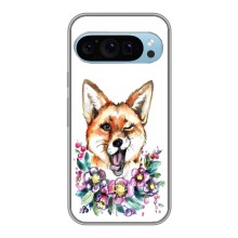 Чехлы с картинкой Лисички для Google Pixel 9 (VPrint) (Веселая лисичка)