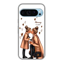 Чехол с печатью для Google Pixel 9 - (Мама с ребенком) (AlphaPrint) (Дочка и мама)