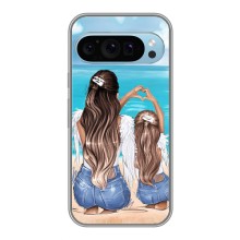 Чехол с печатью для Google Pixel 9 - (Мама с ребенком) (AlphaPrint) (Мама с доченькой)