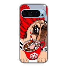 Чехлы с собаками для Google Pixel 9 (VPrint) (Собачка в шапке)