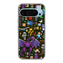 Чехол Майнкрафт на Google Pixel 9 (AlphaPrint) Minecraft (Коллаж Майнкрафт)