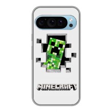 Чехол Майнкрафт на Google Pixel 9 (AlphaPrint) Minecraft (крипер Майнкрафт)