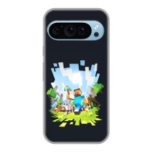 Чехол Майнкрафт на Google Pixel 9 (AlphaPrint) Minecraft (персонажи Minecraft)