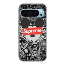 Чохол з Брендами одягу на Гугл Піксель 9 – Supreme Маус