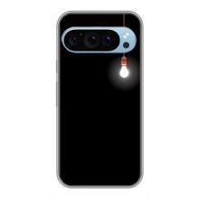 Чехол с картинками на черном фоне для Google Pixel 9 – Лампочка