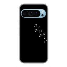 Чехол с картинками на черном фоне для Google Pixel 9 – Ноты