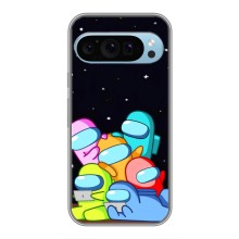 Чехол Амонг Ас для Google Pixel 9 (AlphaPrint) (Скины в космосе)