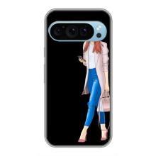 Чехол с картинкой Модные Девчонки Google Pixel 9 – Девушка со смартфоном