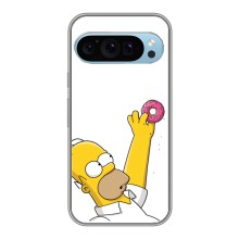 Чехол с Симпсонами для Google Pixel 9 (VPrint) (Гомер с пончиком)