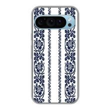 Силиконовый Чехол на Google Pixel 9 с картинкой Вышиванки – Синяя вышиванка