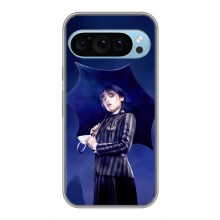 Чехлы Венсдей на Google Pixel 9 Уэнсдей (AlphaPrint) (Уэнздей с зонтом)