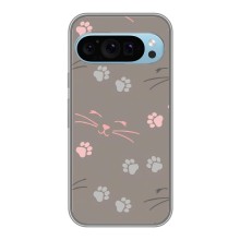 Чехол с рисунком кот на Google Pixel 9 (Лапы и усы)
