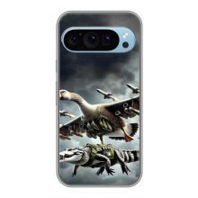 Чехол с мемами тралалело тралала для Google Pixel 9 – Гусини и крокодило