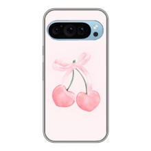 Чехол с розовым рисунком для Google Pixel 9 (Розовые вишни)