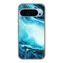 Мраморный чехол на Google Pixel 9 (VPrint) (Голубой мрамор)