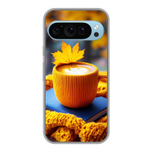Чехол с уникальным дизайном «Осень с кофе» для Google Pixel 9 – Кофе с жёлтым