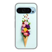 Чохли з тематикою "КВІТИ" на Google Pixel 9 (Квітка-морозиво)