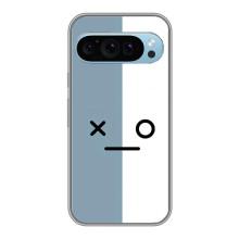 Чохли (ТПУ) (смішні стікери) для Google Pixel 9 – Сіро-білий