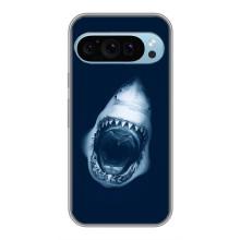 Силиконовый бампер с картинкой животных для Google Pixel 9 (Пасть Акулы)