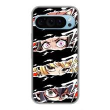 Силиконовые чехлы с глазами Anime для Гугл Пиксель 9 – Глаза на чорном