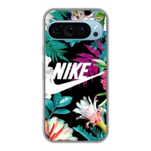 Силіконовый Чохол на Google Pixel 9 з картинкою НАЙК (Квітковий Nike)