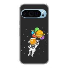 Силіконовый Чохол з принтом "Космонавти" на Google Pixel 9 – Космонавт з кульками