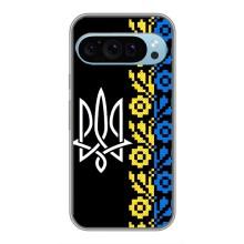 Силиконовый Чехол на Google Pixel 9 – Герб и вышыванка