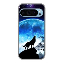 Защитные чехлы для Гугл Пиксель 9 (AlphaPrint) (ХИТ продаж) ВОЛК (Волк на луну)