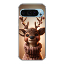 Яркий чехол для Google Pixel 9 с Зимними Оленятами – Олень в свитере