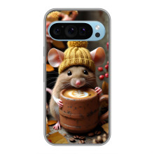 Печатный чехол «Зверята с кофе» для Google Pixel 9 – Медведь с кофе