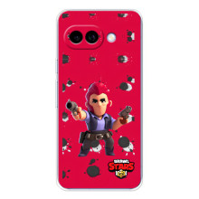Бампер (ТПУ) с принтом Brawl Stars на Пиксель 9А (Кольт на красном)