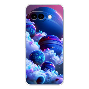 Чехлы КОСМОС для Google Pixel 9A – Синие планеты