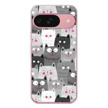 Чехлы с Котиками для Google Pixel 9A (VPrint) (Рисованные котики)