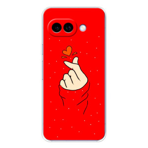 Чохол (Знак сердечка) для Google Pixel 9A – Сердечко на червоному